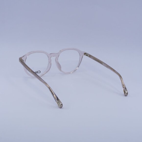 Chloe CH0012OA 001 Eyeglasses Transparent Pink 50mm Round Frame - Picture 7 of 11